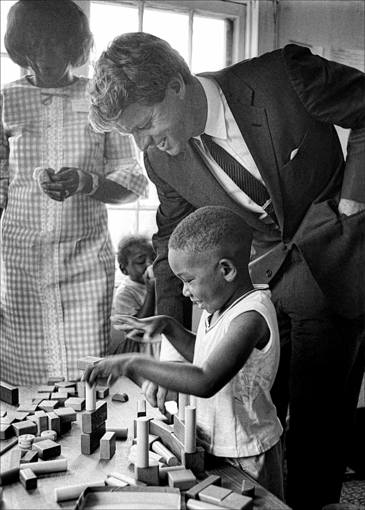 Robert Kennedy with young School Child